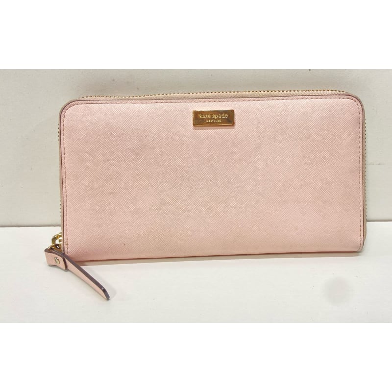 Buy the Kate Spade Grove Street Neda Pink Leather Zip Around Wallet GoodwillFinds