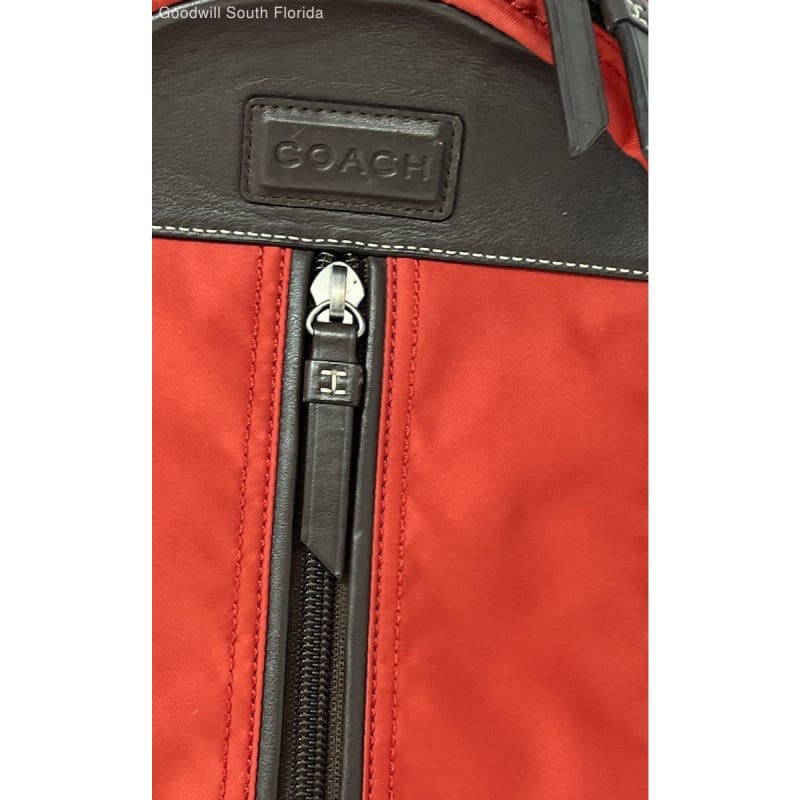 Buy the Coach Mens Red Outer Pocket Adjustable Strap Shoulder Sling Bag GoodwillFinds