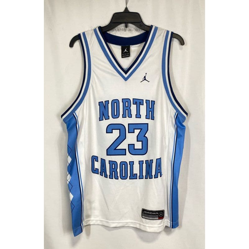 Buy the Jordan North Carolina White Basketball Jersey Size M GoodwillFinds