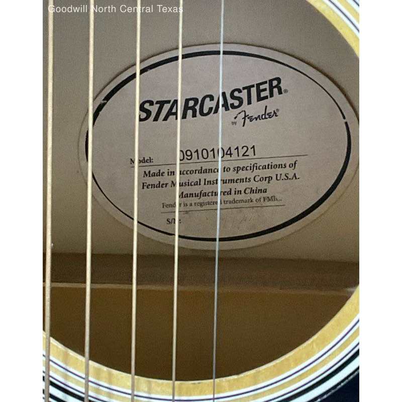 Buy the Fender Starcaster Natural Dreadnought 6 String Acoustic Guitar GoodwillFinds