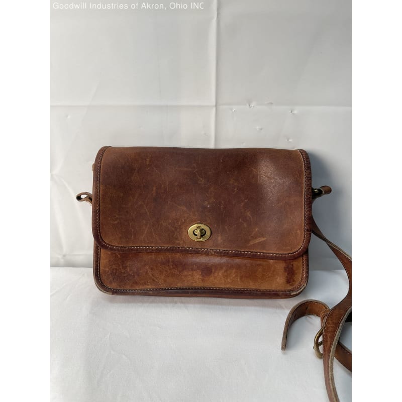 Buy the Gently Used Certified Authentic Brown Vintage Coach Leather Cross Body Handbag GoodwillFinds