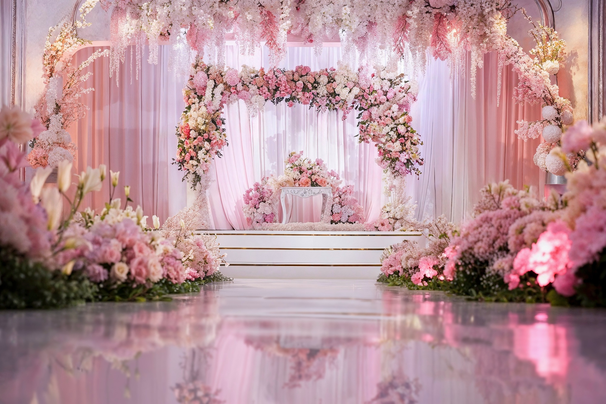 Elegant wedding decoration by Asjin Events in Nagercoil