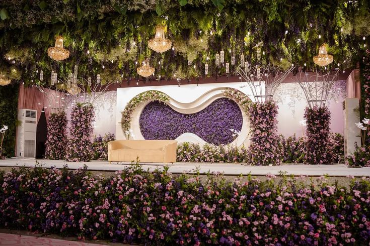 Stunning wedding reception decoration setup