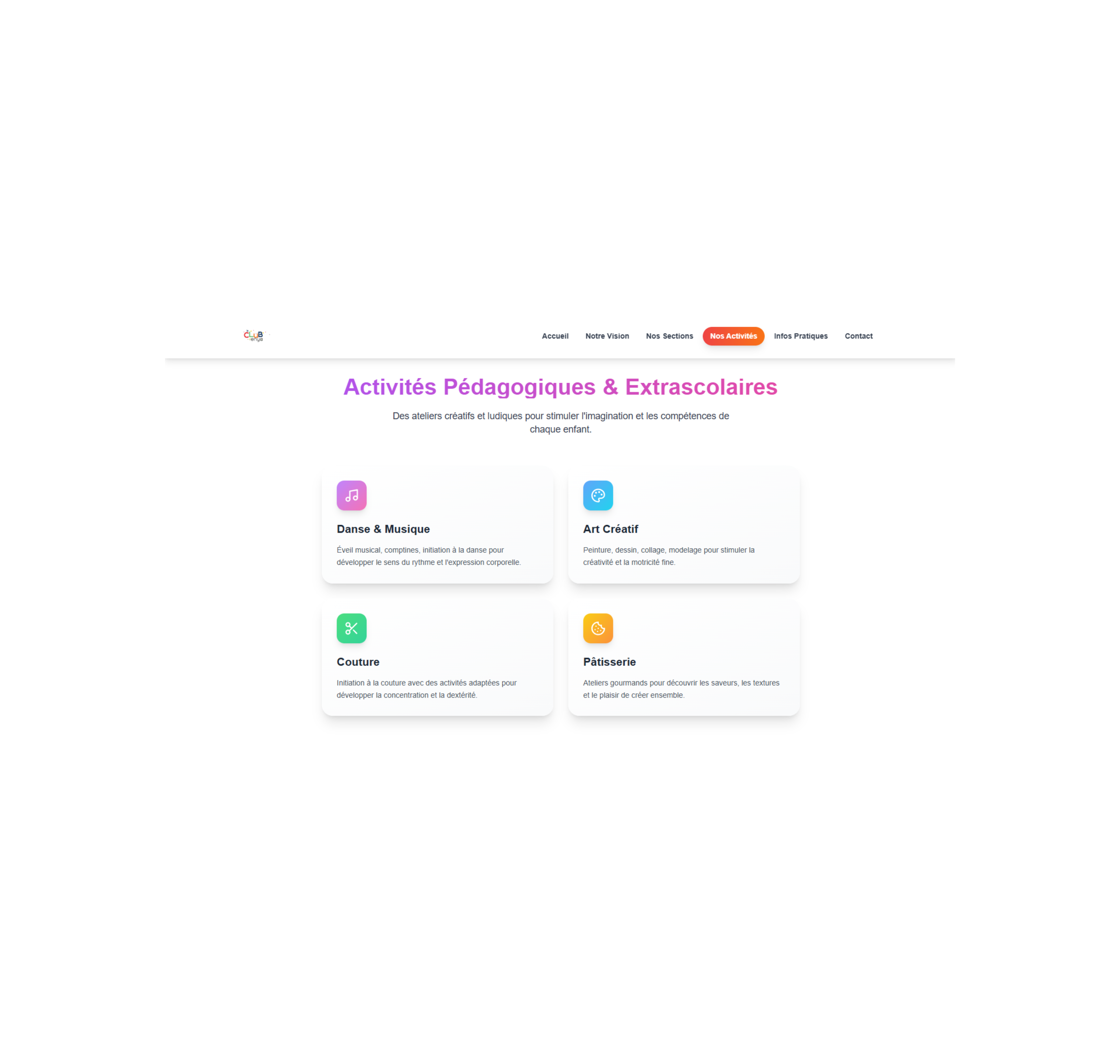 Activités pédagogiques et extrascolaires
