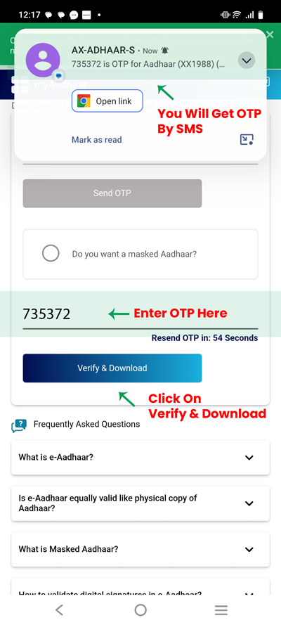 Add OTP for Download Aadhaar