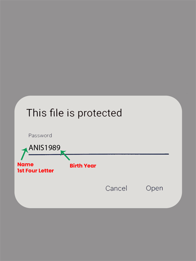 Aadhar Card Password
