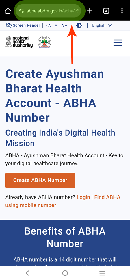 Visit ABHA Portal
