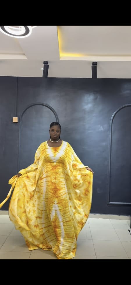 Adire silk gown 