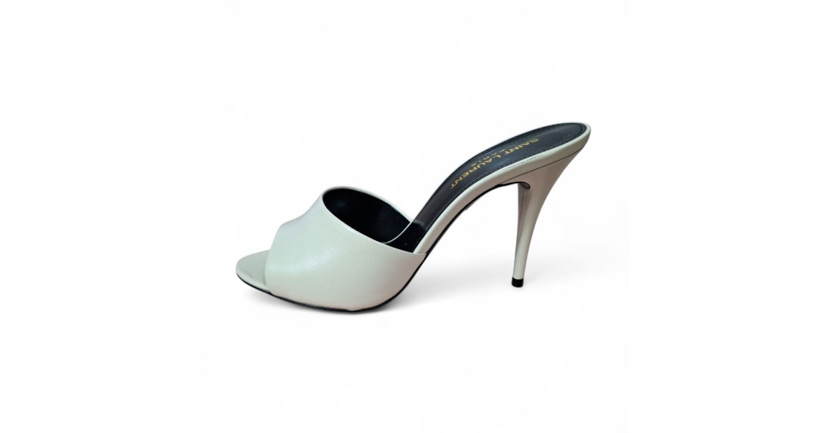 Saint Laurent Ecru Open Heels Heels