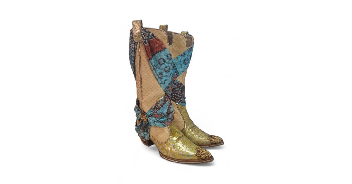 Vintage GIUSEPPE ZANOTTI Vicini Python Western Boots