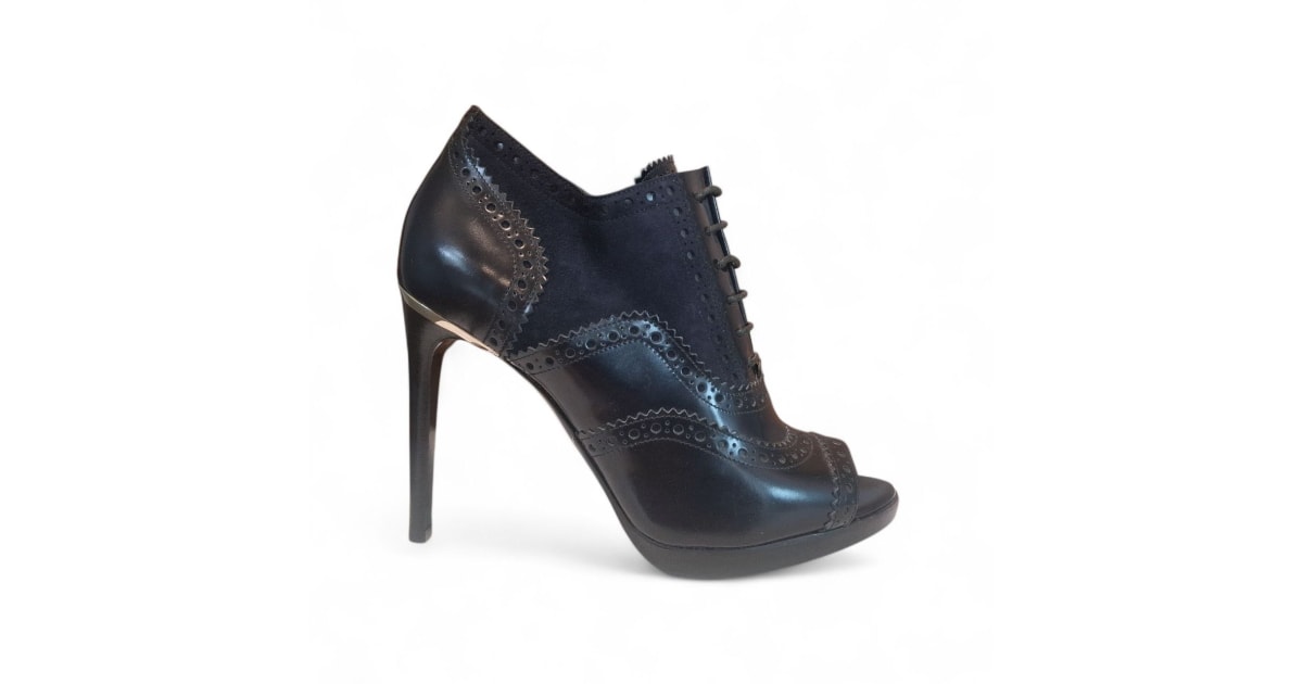 Burberry Brunswick 110 Peep Toe Ankle Boots