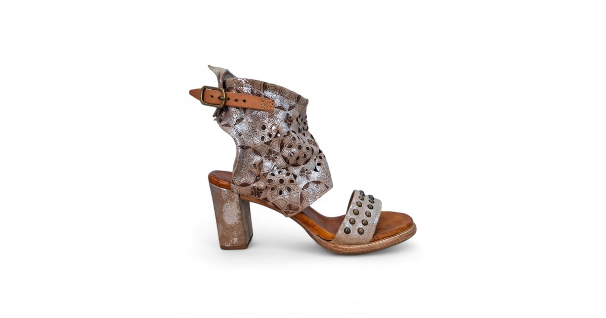 A.S.98 Venezia Leather Block Heel Sandals
