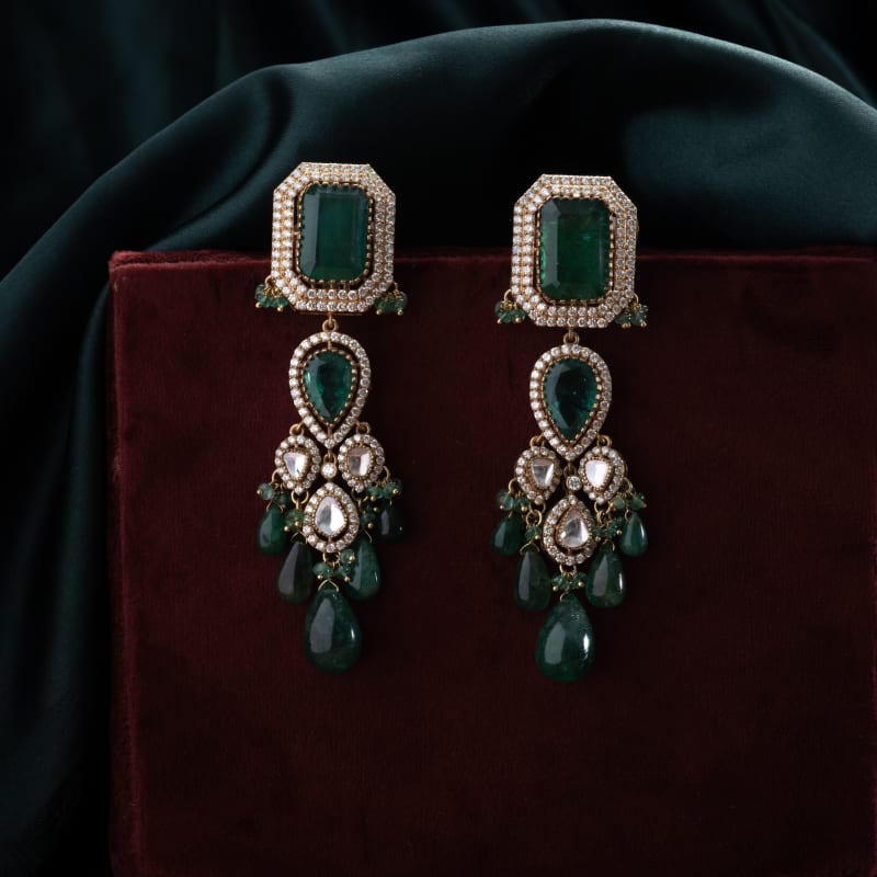 Emerald Diamond Earrings