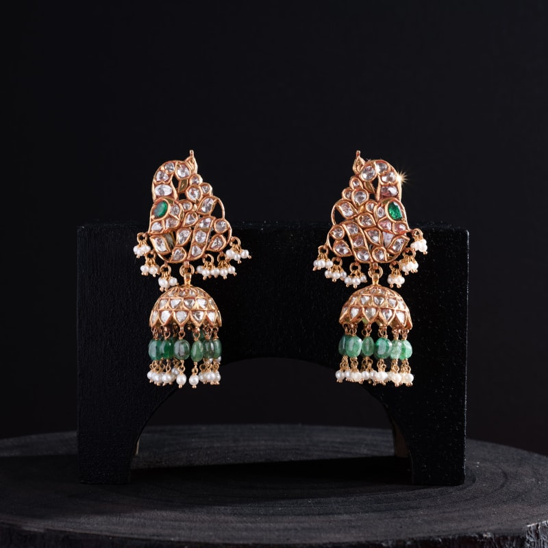Kundan Peacock Earrings