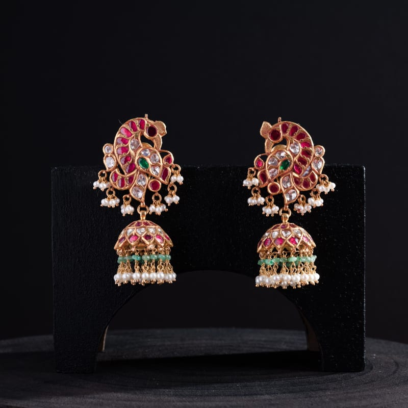 Kundan work earrings