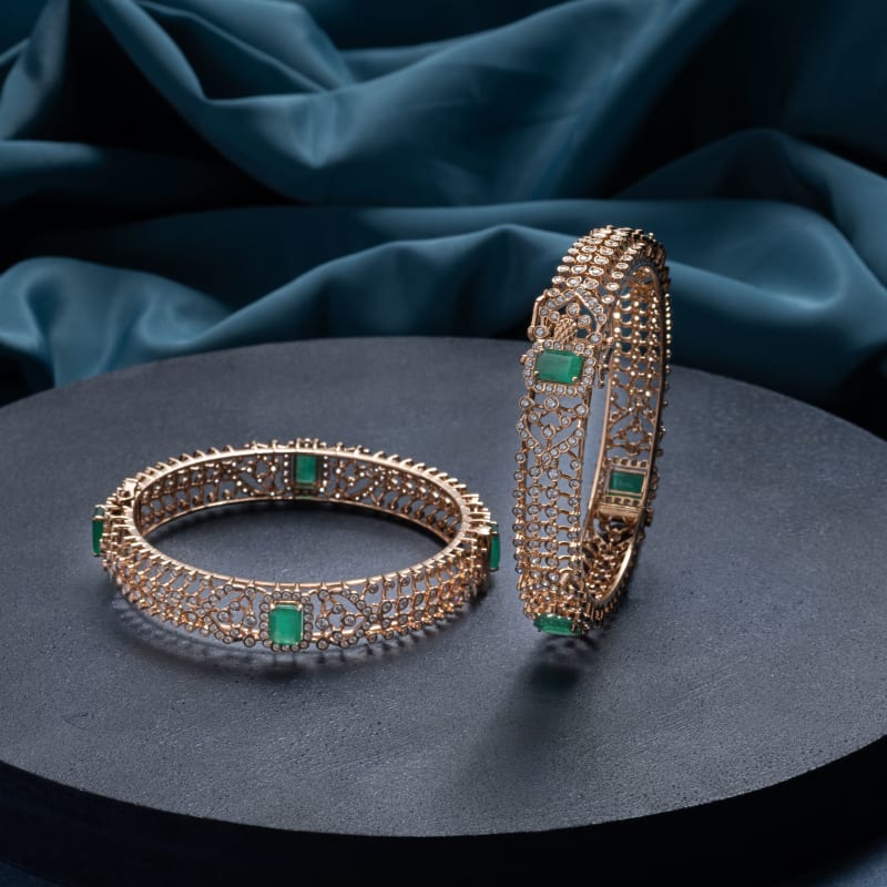 Diamond Emerald Bangles