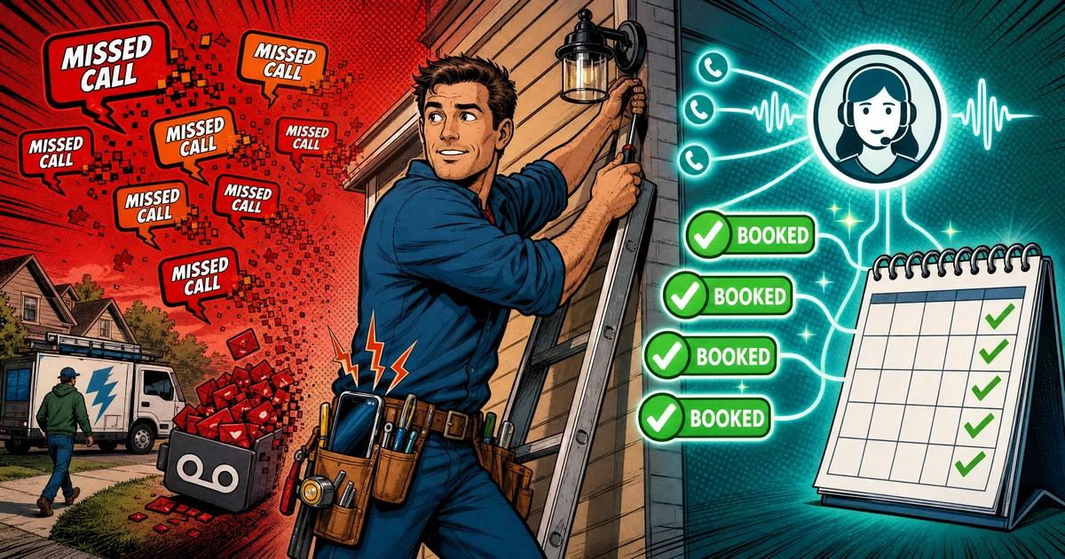 AI receptionist for contractors hero image