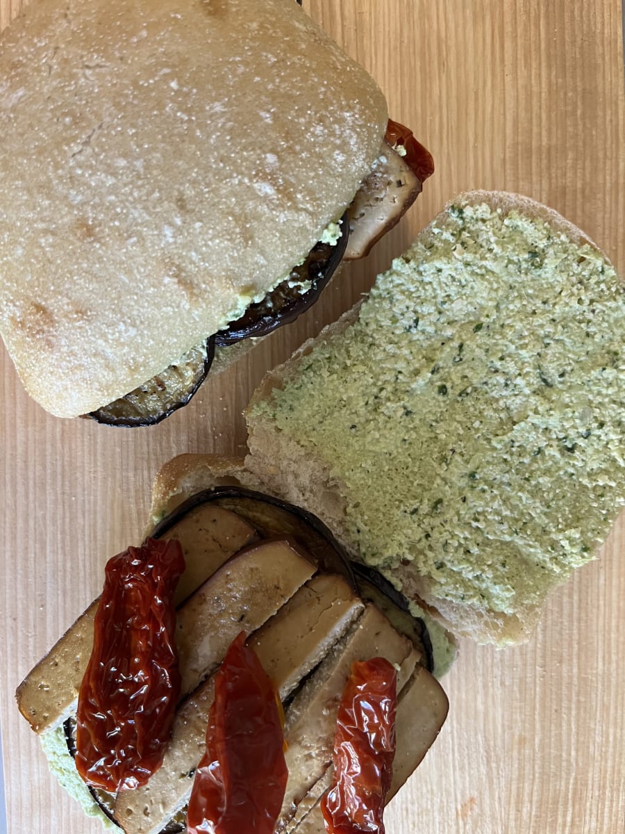 Smoky mediterrenean sandwich