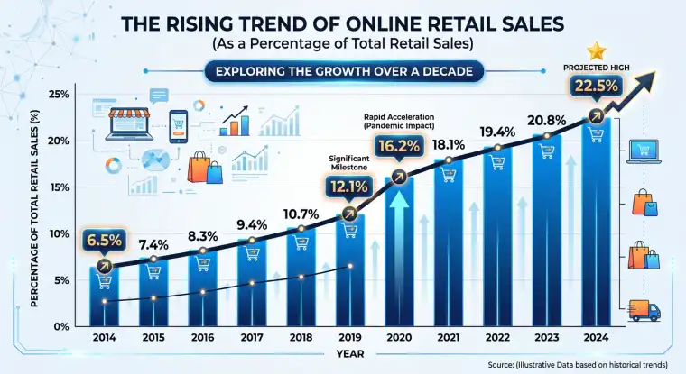 An image of multiple storefronts representing how large online stores manage multiple stores