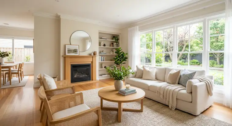A beautifully staged, clean living room