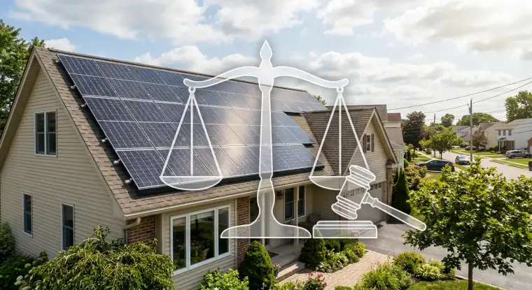 Solar panels on a rooftop