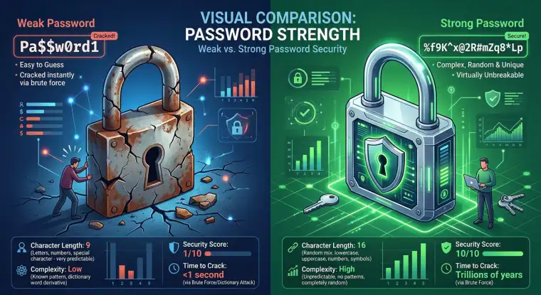 A lock with a key, symbolizing password security