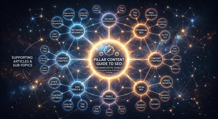 رسم توضيحي لمجموعات المواضيع في تحسين محركات البحث