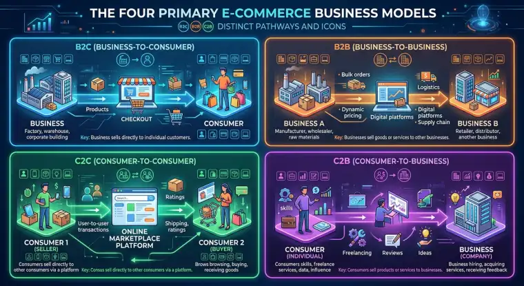 A diverse group of business people collaborating, using technology