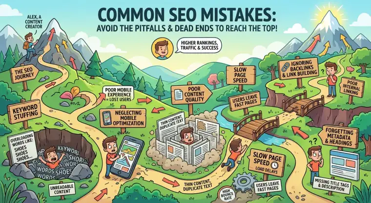 A person fixing an SEO mistake on a website