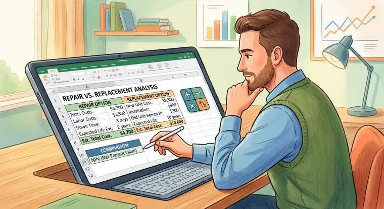 A wrench next to a broken car