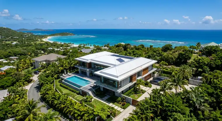 A house with a roof in a hot climate