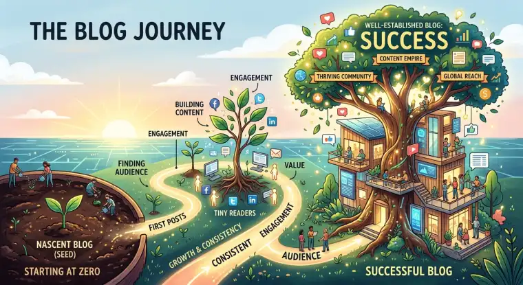 شخص يكتب في مدونة