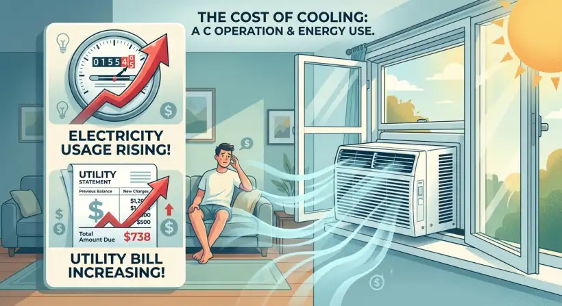 A person looking at an old window, illustrating energy loss