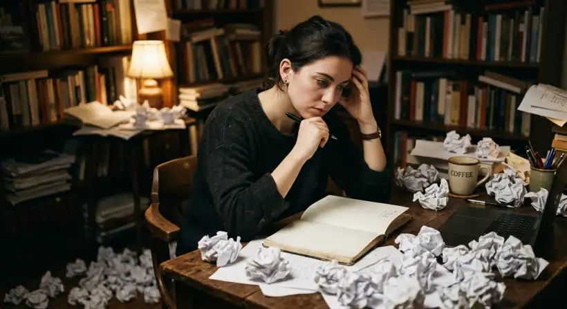 شخص يكتب على الآلة الكاتبة