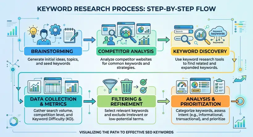 A person working on keyword research