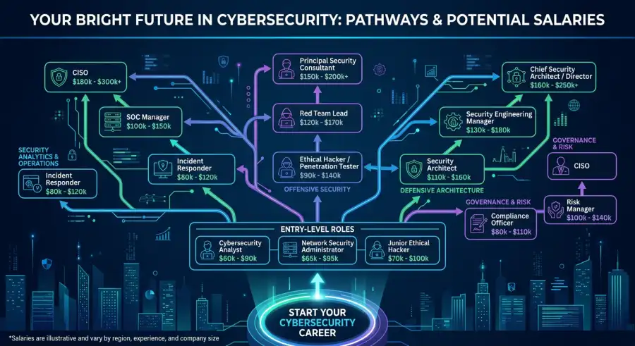 Cybersecurity professionals working on computers