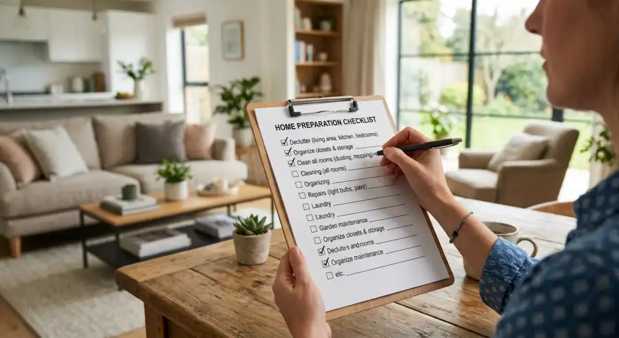 A beautifully decluttered living room, ready for a home sale.
