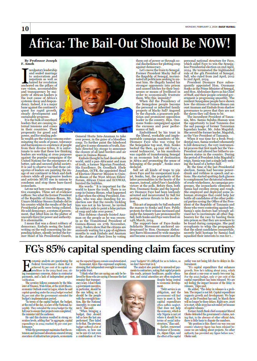 Secondary column context segment for Africa: The Bail-Out Should Be NOW!