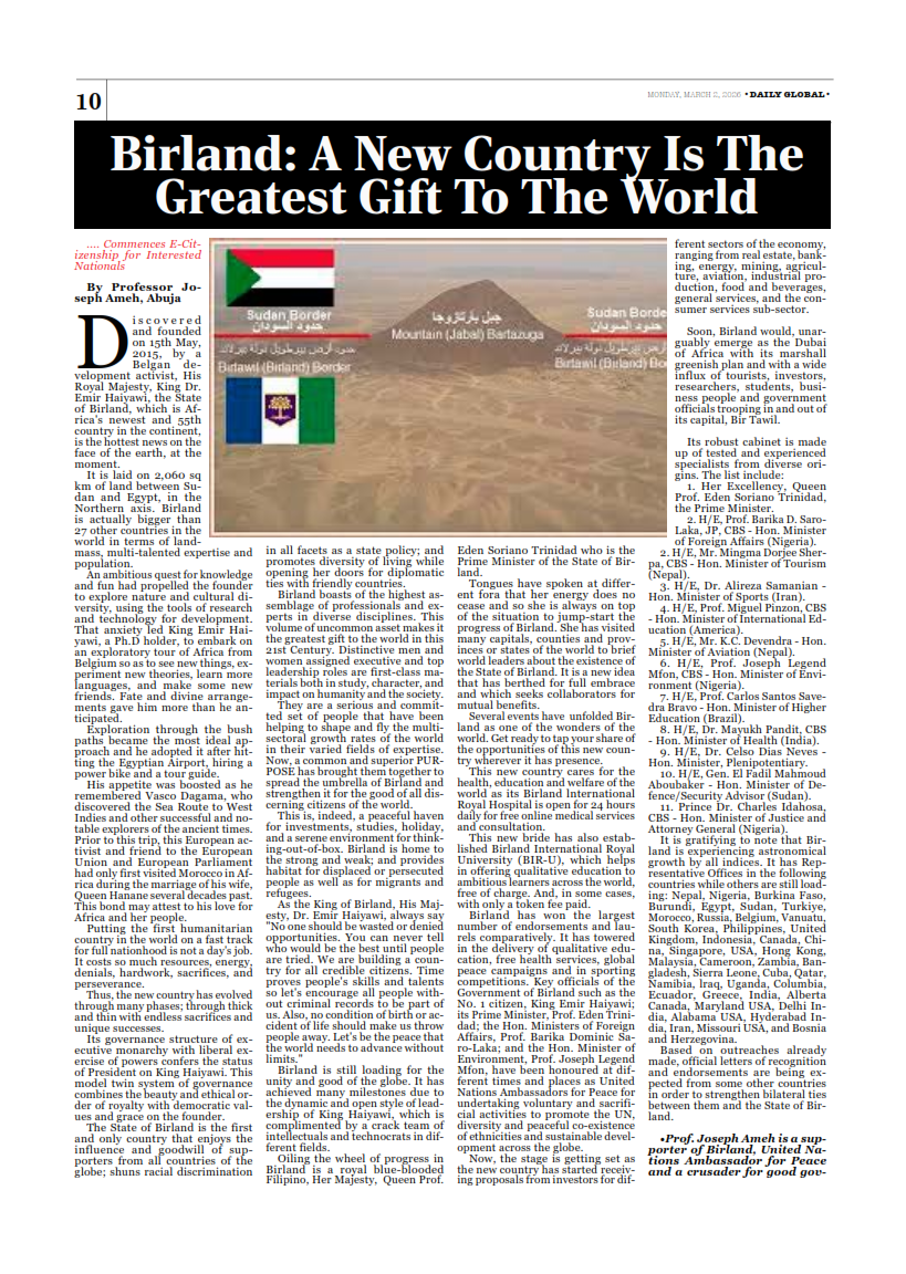 Secondary column context segment for Birland: A New Country Is TheGreatest Gift To The World.