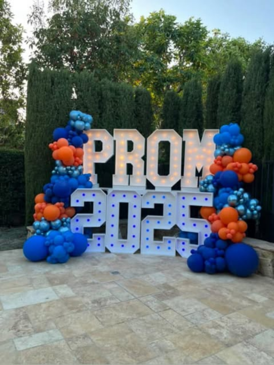 Colorful balloon garland decoration by Sassy Decorations Orange County