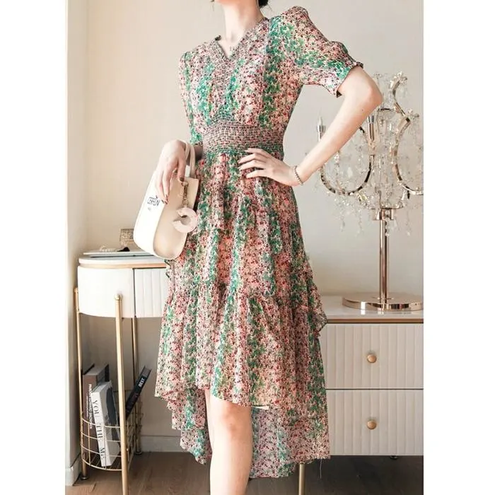 Dress Midi Floral Casual