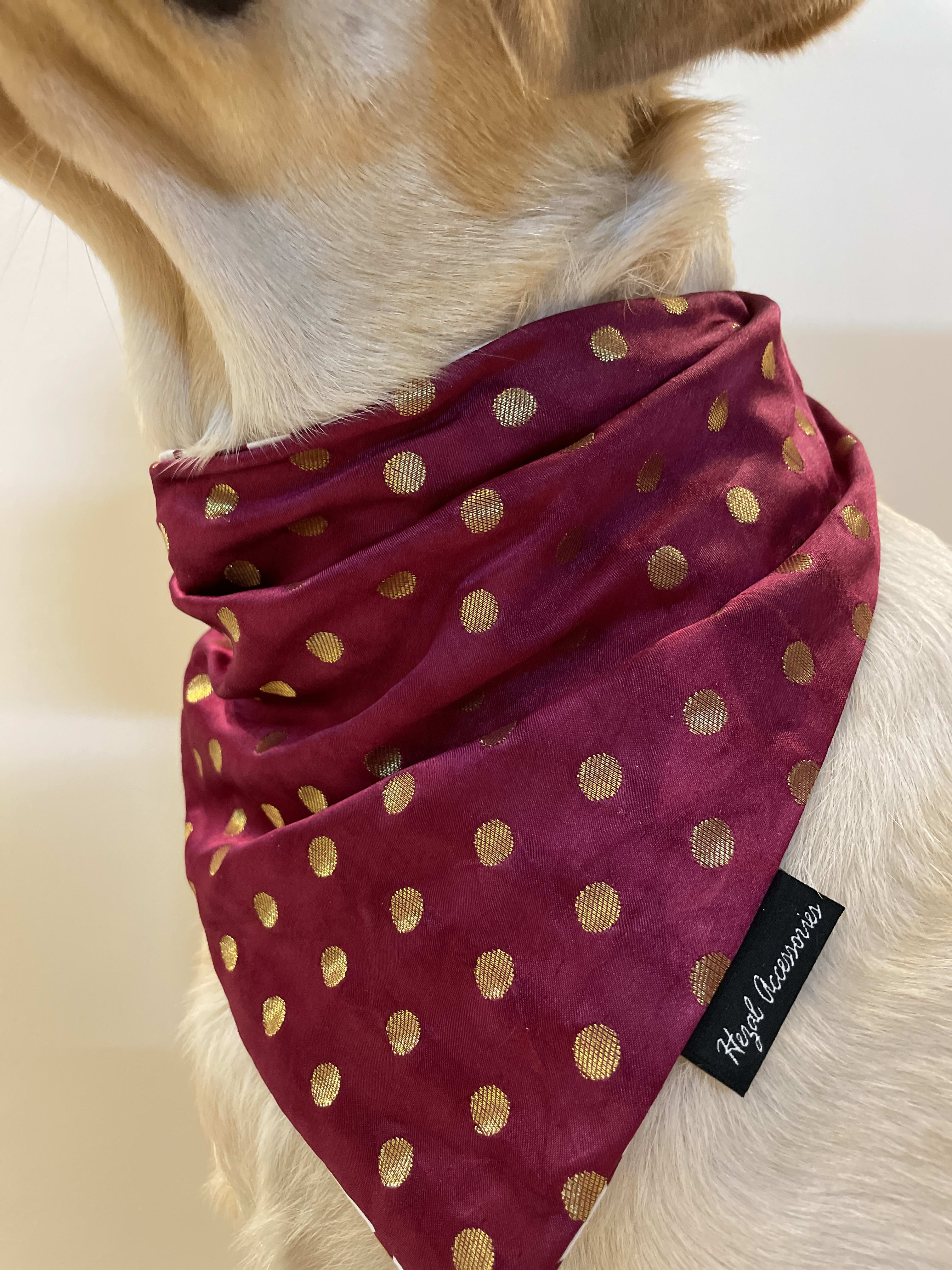 Burgundy silk butti tie on bandana  image 5
