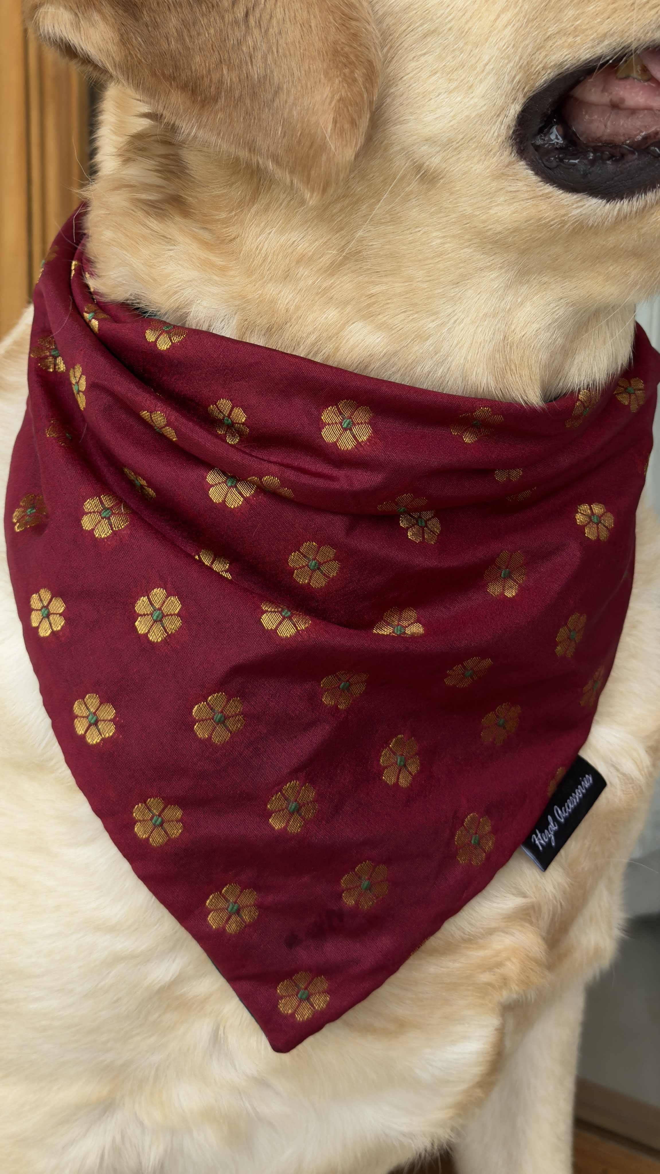  * Royal Maroon Blossom Tie on bandana  image 2