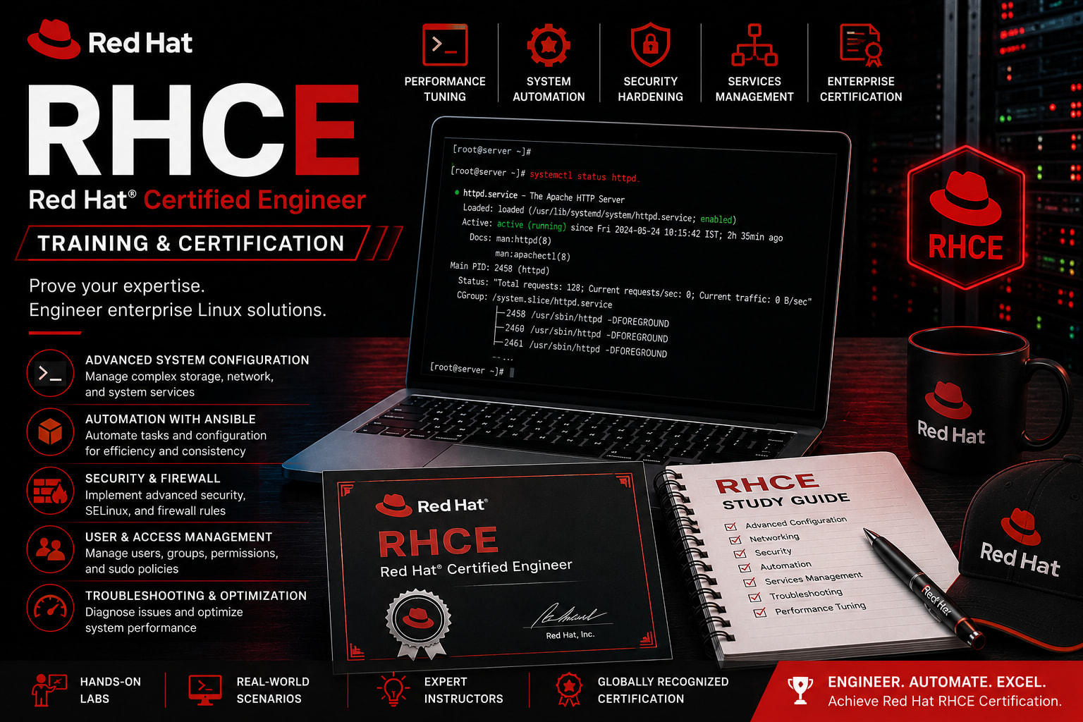 Red Hat RHCE (Red Hat Certified Engineer) Training & Certification | Enterprise Linux Automation Program