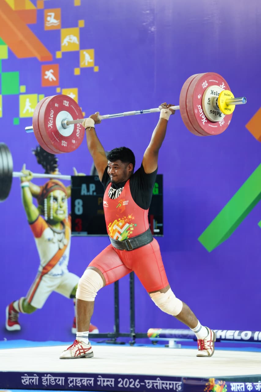 खेलो इंडिया ट्राइबल गेम्स 2026: 94 किग्रा भारोत्तोलन में लालू ताकू बने चैंपियन
