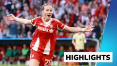 Kett equalises before red card as Bayern and Barcelona draw first leg