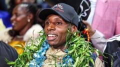 'I did not expect it': Sawe's jubilant Kenya homecoming after marathon feat