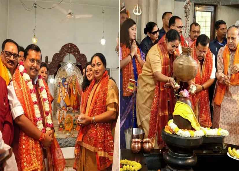 बंगाल में जीत के बाद BJP नेताओं ने किया शक्ति पूजन, जताया जनता का आभार