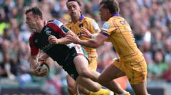 Leicester score six tries to beat leaders Northampton