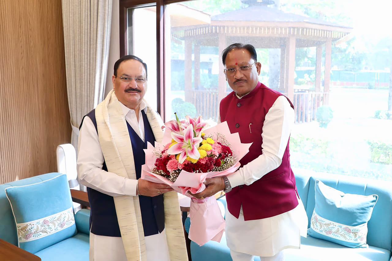 छत्तीसगढ़ के विकास एजेंडे पर केंद्र से समन्वय, नड्डा से मिले मुख्यमंत्री